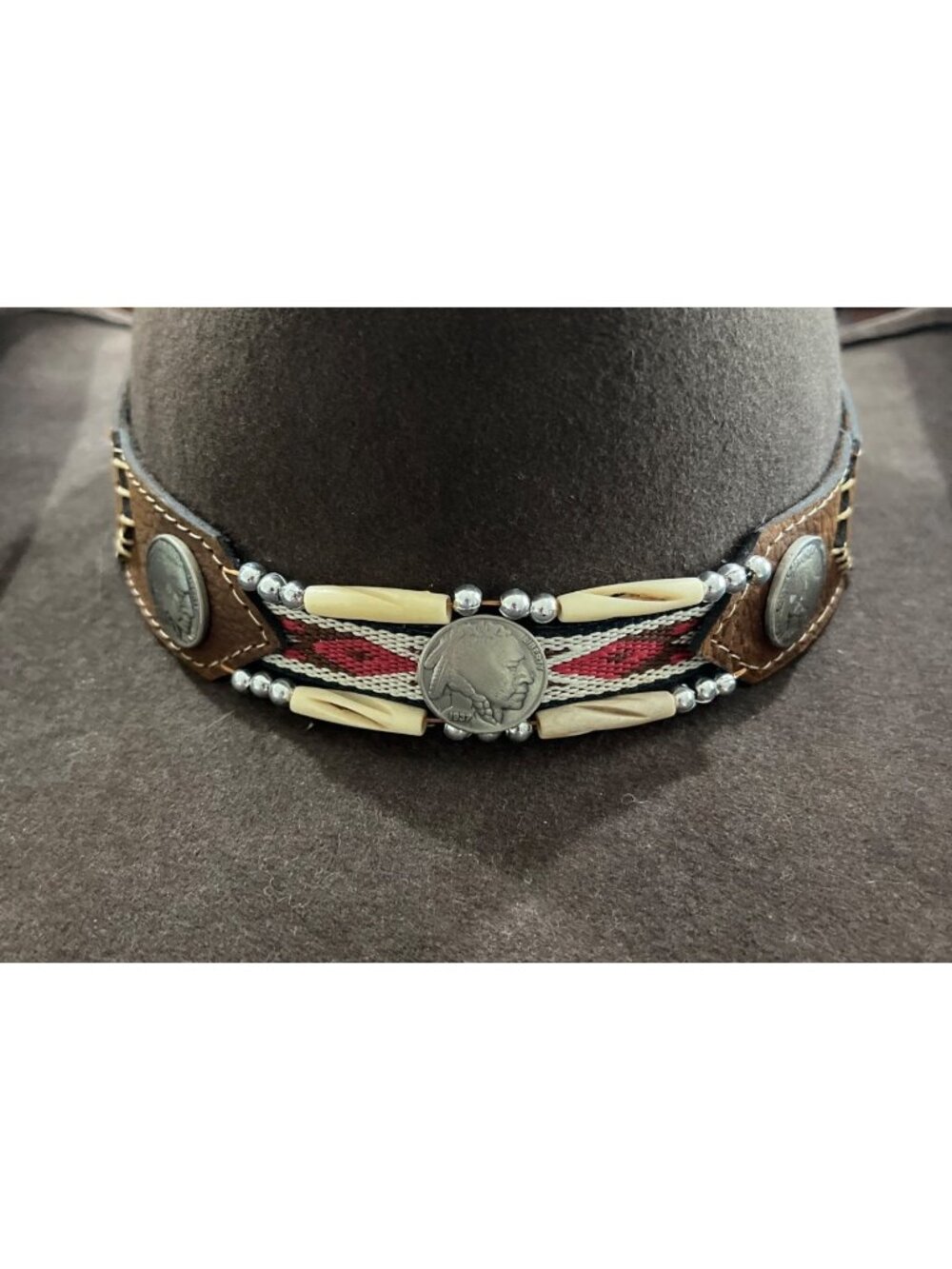 Bullhide Get Along Wool Felt Cowboy Hat Size M Western Beaded Band - Picture 6 of 13